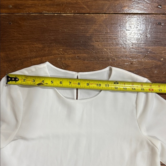 Calvin Klein Cream Blouse with Embellished Bell Sleeves Size Medium - Picture 5 of 10